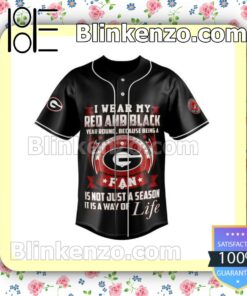 Top Rated Georgia Bulldogs I Wear My Red And Black Jersey Button Down Shirts
