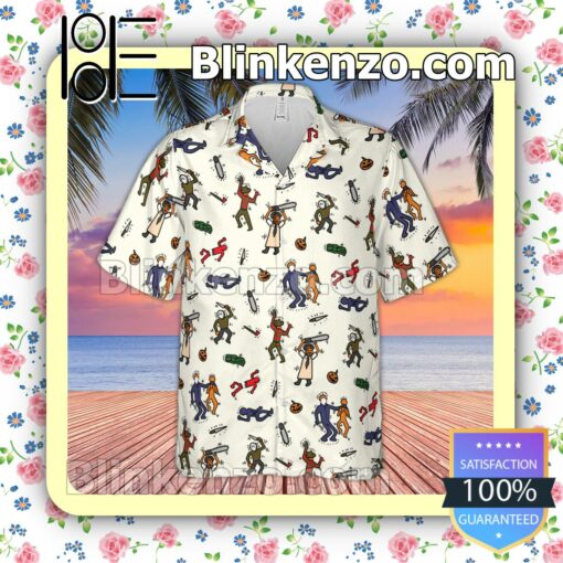 Excellent Horror Movie Characters Pop Aloha Short Sleeve Shirt