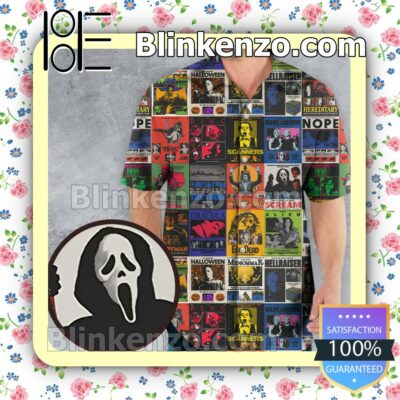 Horror Movies Nope Ghostface Pinhead Pearl Leatherface Halloween Men Aloha Shirts a