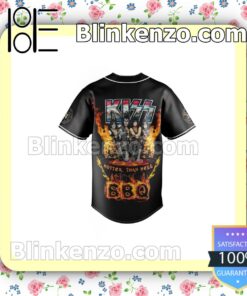 Top Kiss Hotter Than Hell Jersey Button Down Shirts