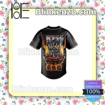 Top Kiss Hotter Than Hell Jersey Button Down Shirts