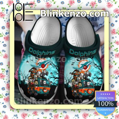 Miami Dolphins Horror Characters Halloween Crocs Clogs
