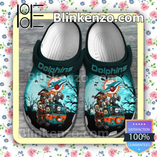 Miami Dolphins Horror Characters Halloween Crocs Clogs a