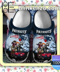 New England Patriots Horror Characters Halloween Crocs Clogs