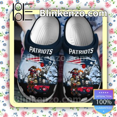 New England Patriots Horror Characters Halloween Crocs Clogs