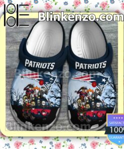 New England Patriots Horror Characters Halloween Crocs Clogs a