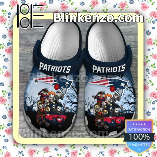 New England Patriots Horror Characters Halloween Crocs Clogs a