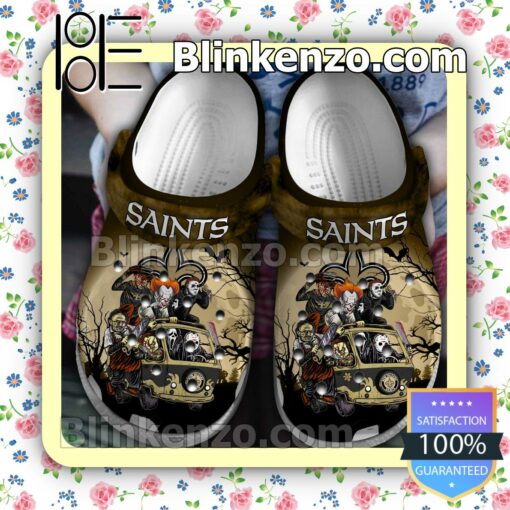 New Orleans Saints Horror Characters Halloween Crocs Clogs