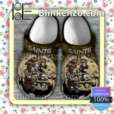 New Orleans Saints Horror Characters Halloween Crocs Clogs a