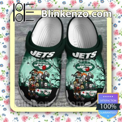 New York Jets Horror Characters Halloween Crocs Clogs a