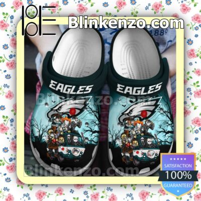 Philadelphia Eagles Horror Characters Halloween Crocs Clogs