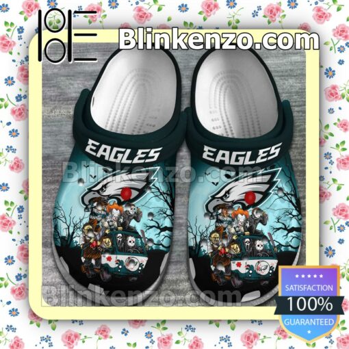 Philadelphia Eagles Horror Characters Halloween Crocs Clogs a