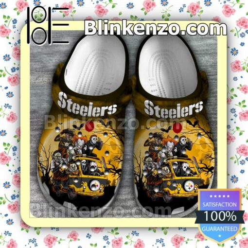 Pittsburgh Steelers Horror Characters Halloween Crocs Clogs a