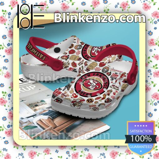 Only For Fan San Francisco 49ers Faithful Then Faithful Now Crocs Clogs