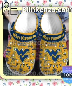 West Virginia Mountaineers Football Pattern Crocs Clogs