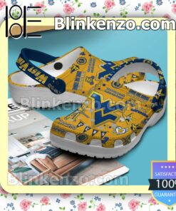 POD West Virginia Mountaineers Football Pattern Crocs Clogs