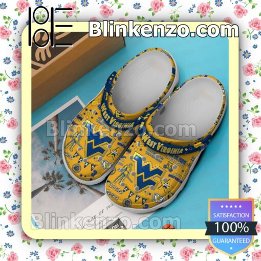 Very Good Quality West Virginia Mountaineers Football Pattern Crocs Clogs