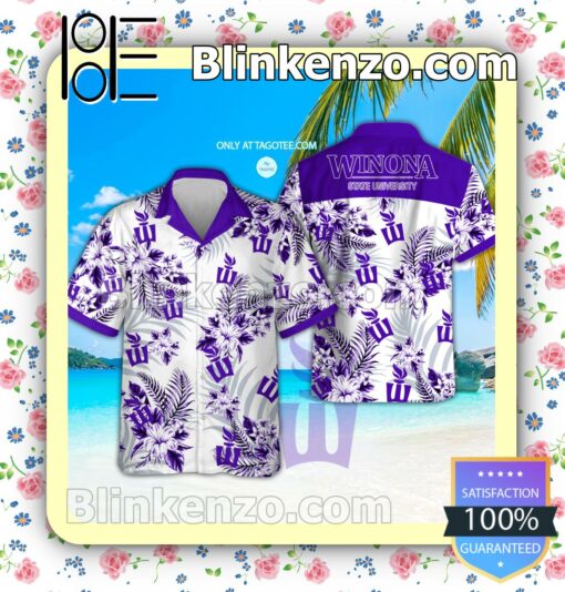 Winona State University Logo Hawaiian Shirt