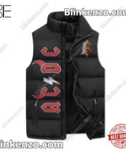 Ac Dc I'm On The Highway To Hell Skull Men's Puffer Vest a