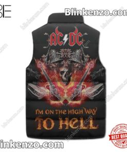 Ac Dc I'm On The Highway To Hell Skull Men's Puffer Vest b