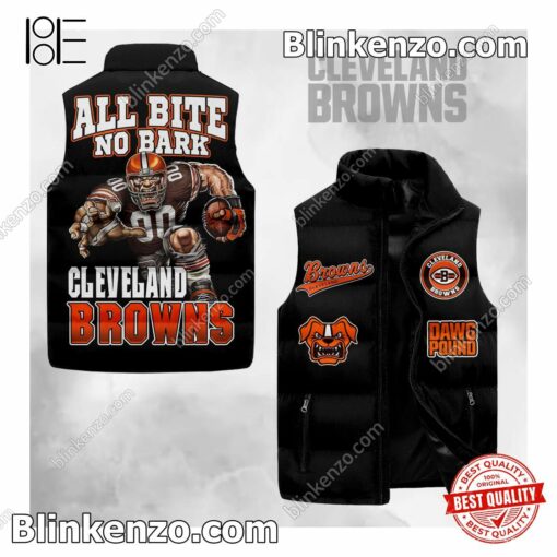 All Bite No Bark Cleveland Browns Mascot Quilted Vest