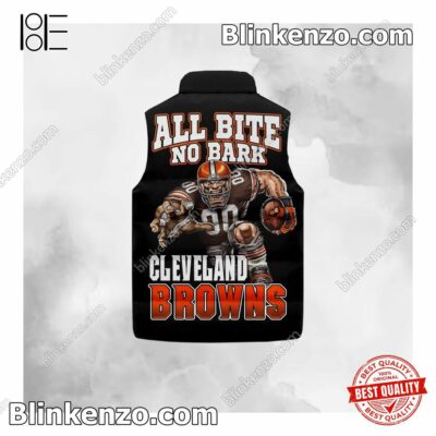 Hot All Bite No Bark Cleveland Browns Mascot Quilted Vest