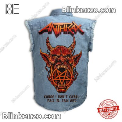 Review Anthrax Cause I Don't Care Men's Denim Vest