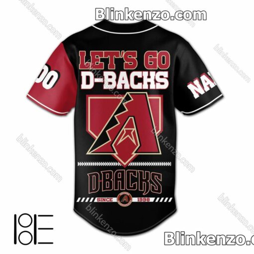 Real Arizona Diamondbacks Let's Do D-bachs Personalized Baseball Jersey