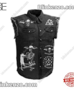 Amazing Avenged Sevenfold Rock Band Skull Men's Denim Vest
