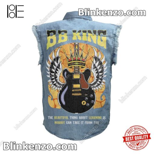 Only For Fan B.b. King The Beautiful Thing About Learning Men's Denim Vest
