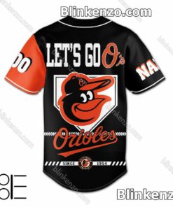 Gorgeous Baltimore Orioles Let's Go O's Personalized Baseball Jersey