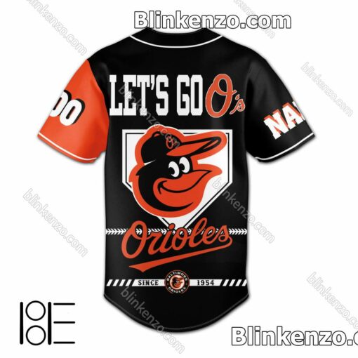 Gorgeous Baltimore Orioles Let's Go O's Personalized Baseball Jersey