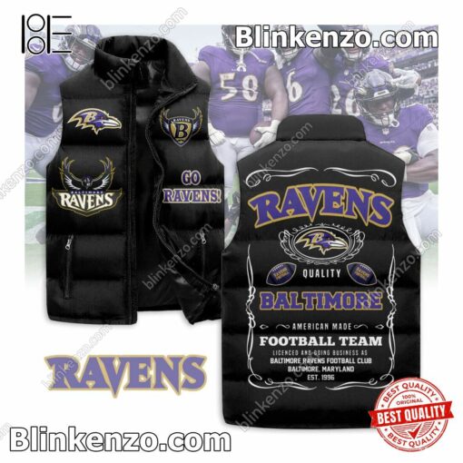 Baltimore Ravens Football Team Quilted Vest