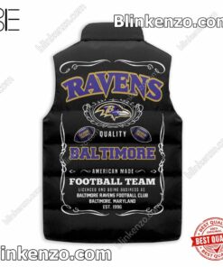 Us Store Baltimore Ravens Football Team Quilted Vest