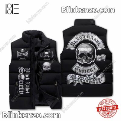 Black Label Society Face Your Fear Accept Your War It Is What It Is Cropped Puffer Jacket