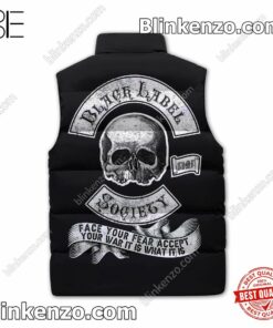 Great Quality Black Label Society Face Your Fear Accept Your War It Is What It Is Cropped Puffer Jacket