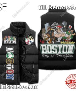 Boston City Of Champions Mascots Sleeveless Puffer Vest Jacket