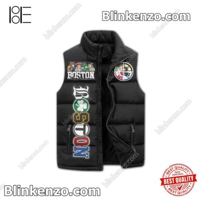 Best Gift Boston City Of Champions Mascots Sleeveless Puffer Vest Jacket