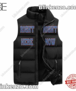 Limited Edition Buffalo Bills Right Here Right Now Puffer Sleeveless Jacket