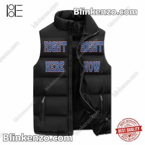 Limited Edition Buffalo Bills Right Here Right Now Puffer Sleeveless Jacket