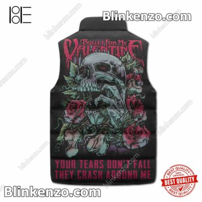 All Over Print Bullet For My Valentine Your Tears Don't Fall They Crash Around Me Puffer Sleeveless Jacket