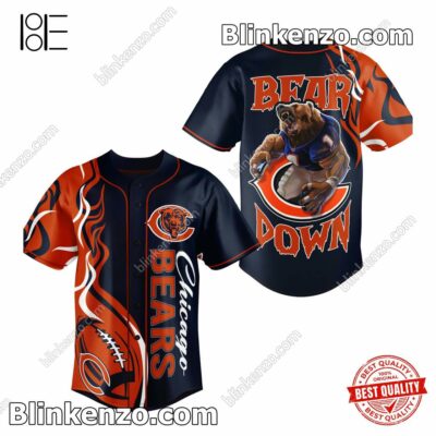 Chicago Bears Bear Down Fire Ball Baseball Jersey