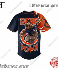Amazing Chicago Bears Bear Down Fire Ball Baseball Jersey