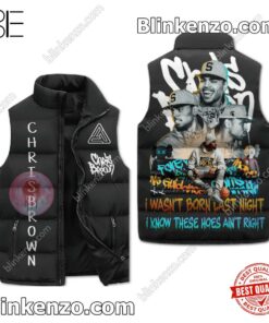 Chris Brown I Wasn't Born Last Night I Know These Hoes Ain't Right Men's Puffer Vest