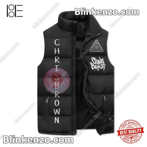 Chris Brown I Wasn't Born Last Night I Know These Hoes Ain't Right Men's Puffer Vest a