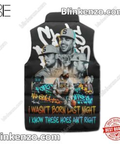 Chris Brown I Wasn't Born Last Night I Know These Hoes Ain't Right Men's Puffer Vest b