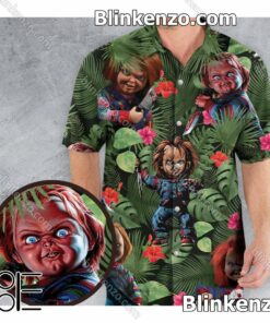 Chucky Just Wanna Have Fun Tropical Leaves Aloha Men's Shirt