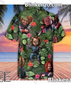 Beautiful Chucky Just Wanna Have Fun Tropical Leaves Aloha Men's Shirt