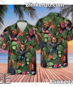 Drop Shipping Chucky Just Wanna Have Fun Tropical Leaves Aloha Men's Shirt