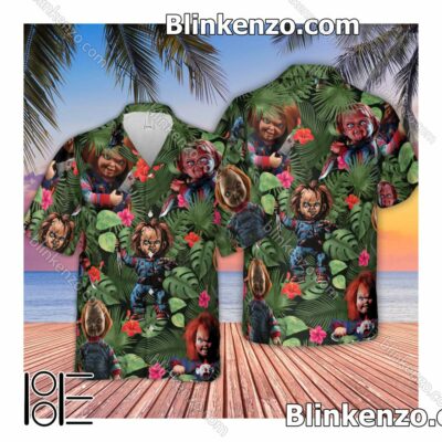 Drop Shipping Chucky Just Wanna Have Fun Tropical Leaves Aloha Men's Shirt